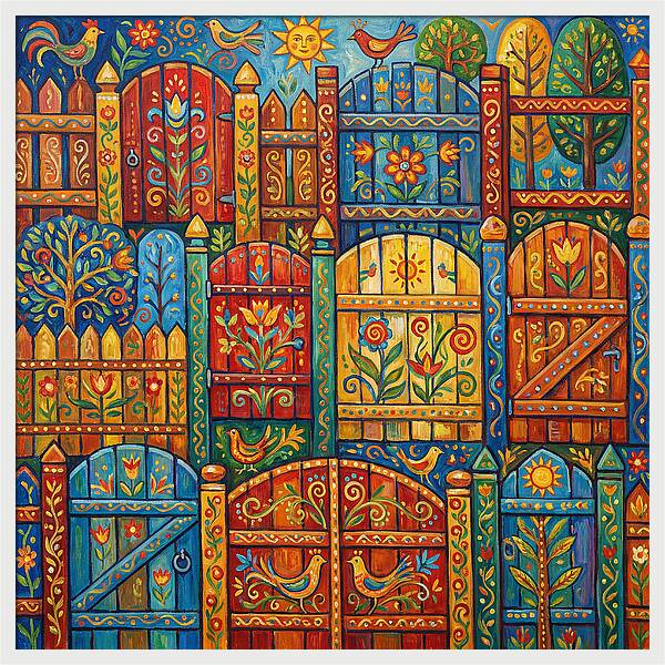 Colorful Folk Art Fences