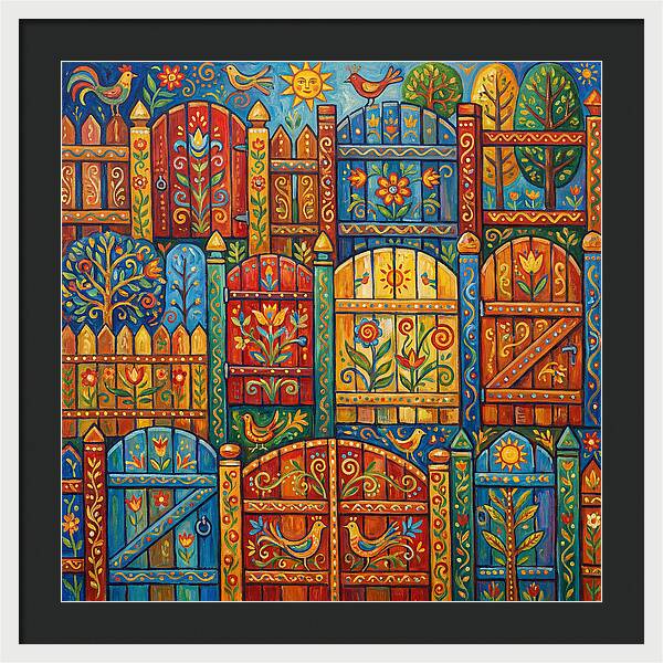 Colorful Folk Art Fences