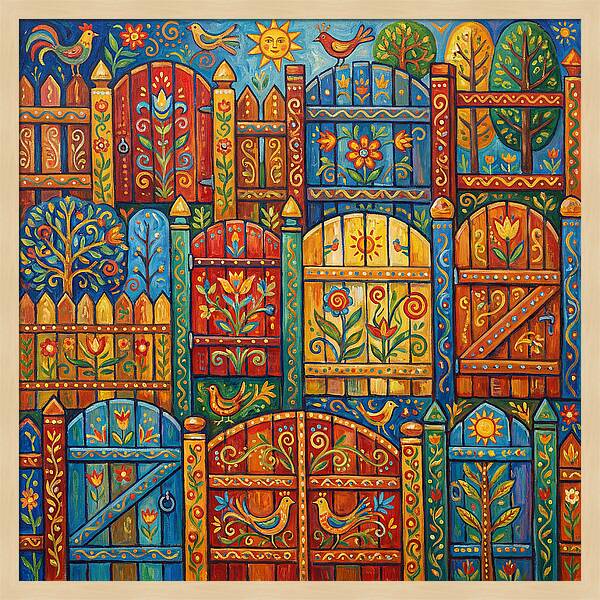 Colorful Folk Art Fences