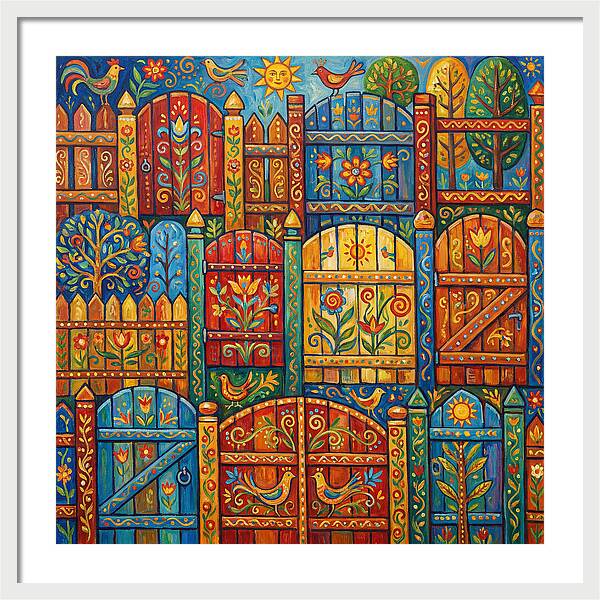 Colorful Folk Art Fences