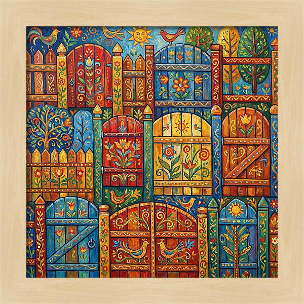 Colorful Folk Art Fences