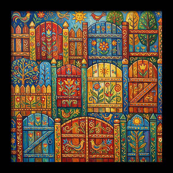 Colorful Folk Art Fences