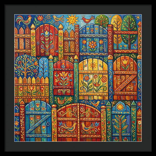 Colorful Folk Art Fences