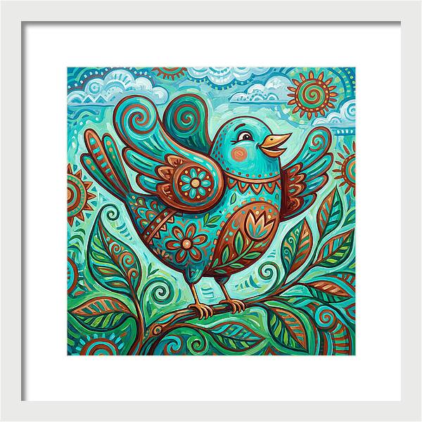 Colorful Folk Bird Celebration