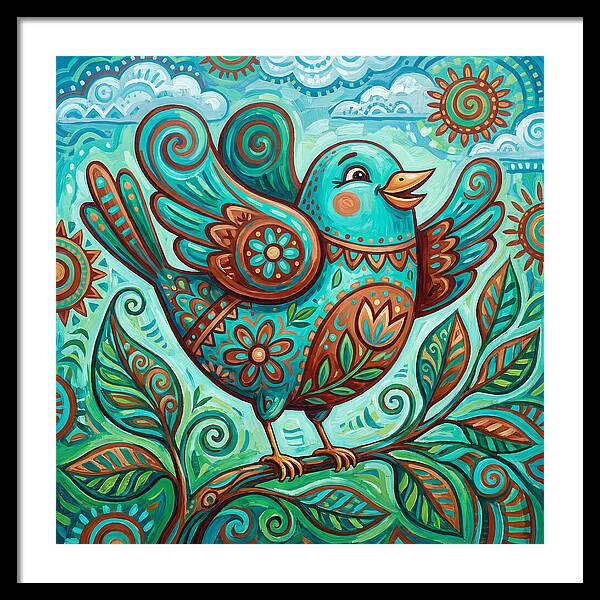 Colorful Folk Bird Celebration