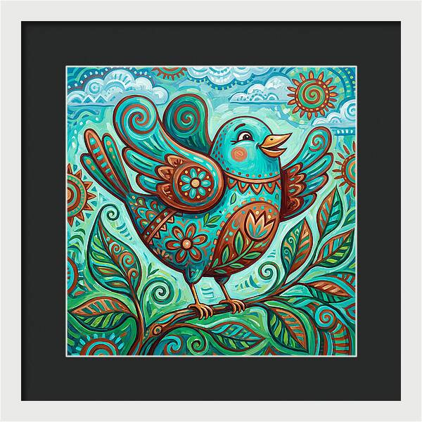 Colorful Folk Bird Celebration