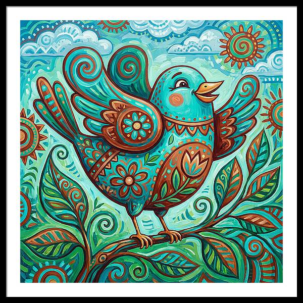 Colorful Folk Bird Celebration