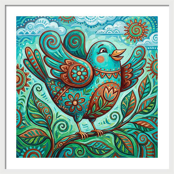 Colorful Folk Bird Celebration