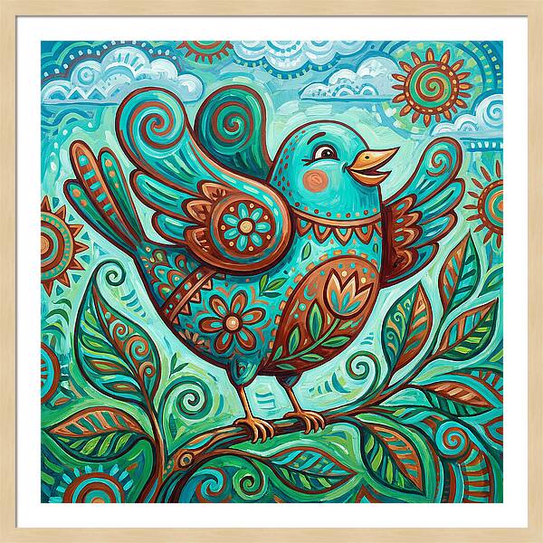 Colorful Folk Bird Celebration