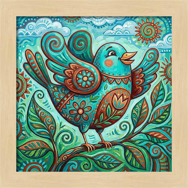 Colorful Folk Bird Celebration