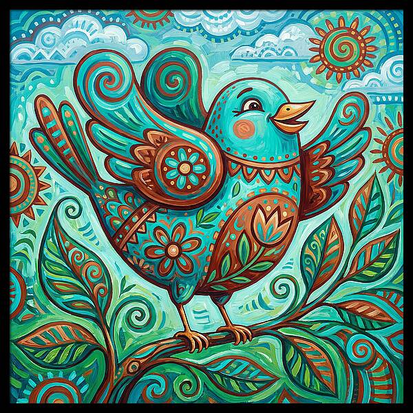 Colorful Folk Bird Celebration