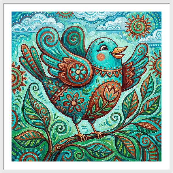 Colorful Folk Bird Celebration