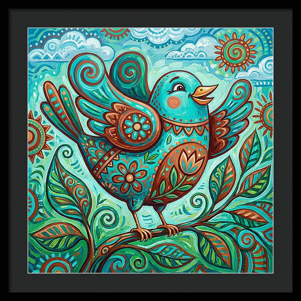Colorful Folk Bird Celebration
