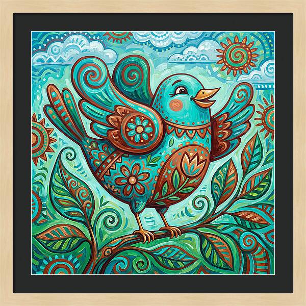 Colorful Folk Bird Celebration