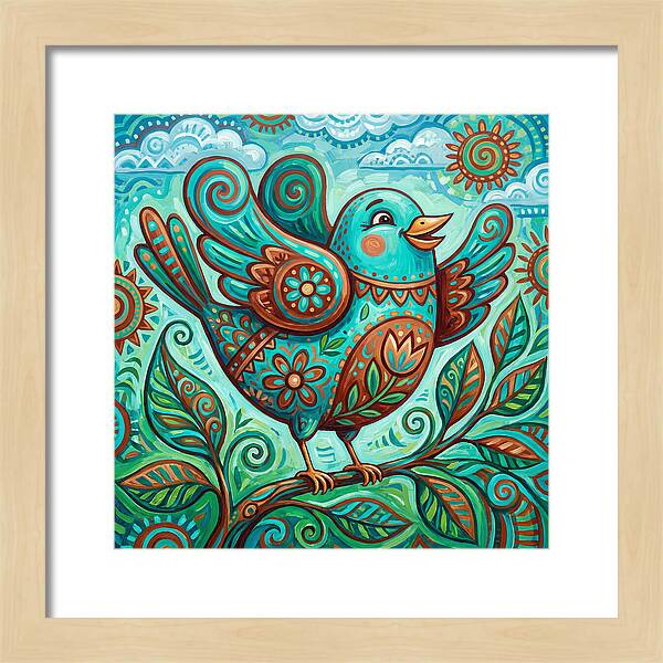Colorful Folk Bird Celebration