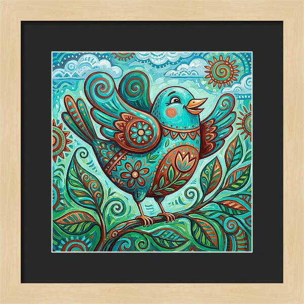 Colorful Folk Bird Celebration