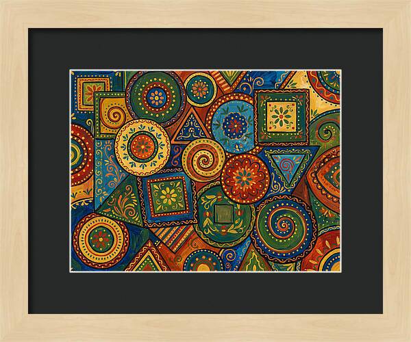 Colorful Folk Geometry Patterns