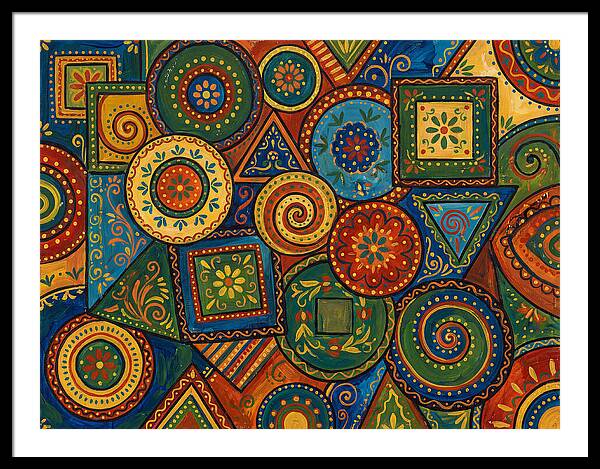 Colorful Folk Geometry Patterns