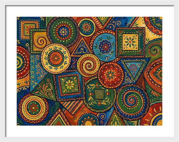 Colorful Folk Geometry Patterns