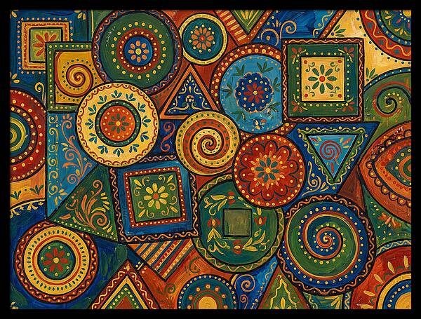 Colorful Folk Geometry Patterns
