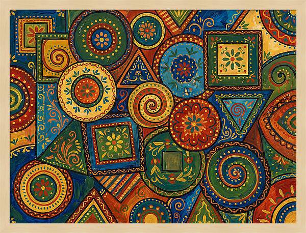 Colorful Folk Geometry Patterns