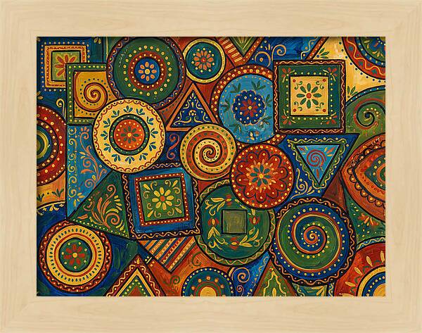 Colorful Folk Geometry Patterns
