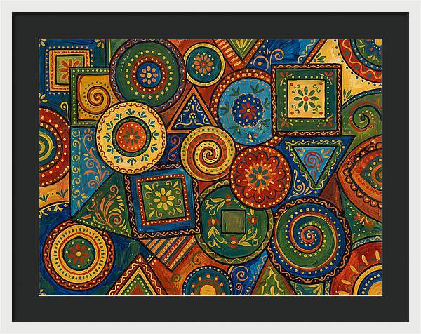 Colorful Folk Geometry Patterns