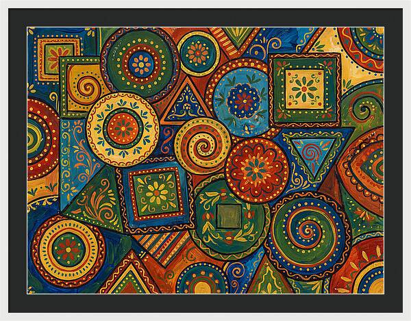 Colorful Folk Geometry Patterns