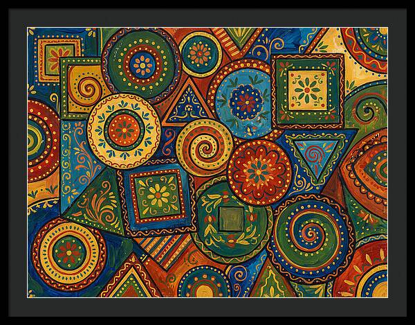 Colorful Folk Geometry Patterns