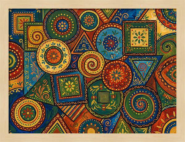 Colorful Folk Geometry Patterns