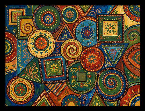 Colorful Folk Geometry Patterns