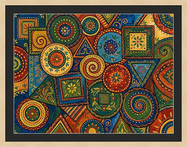Colorful Folk Geometry Patterns