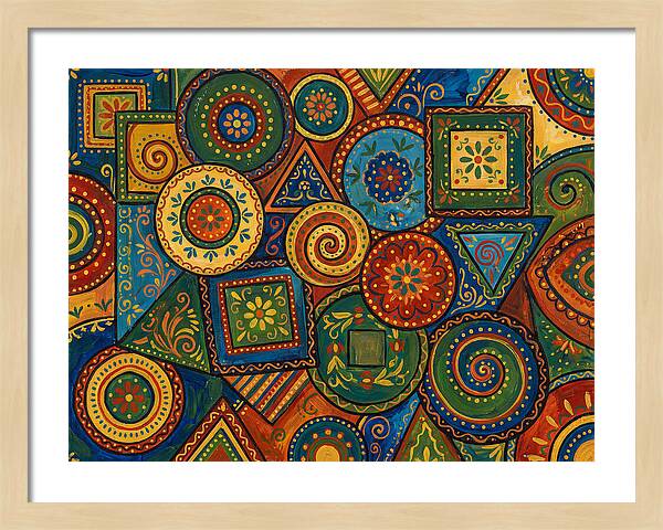 Colorful Folk Geometry Patterns