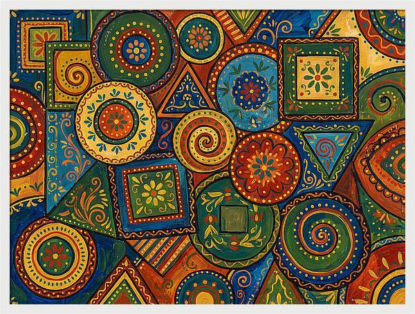 Colorful Folk Geometry Patterns