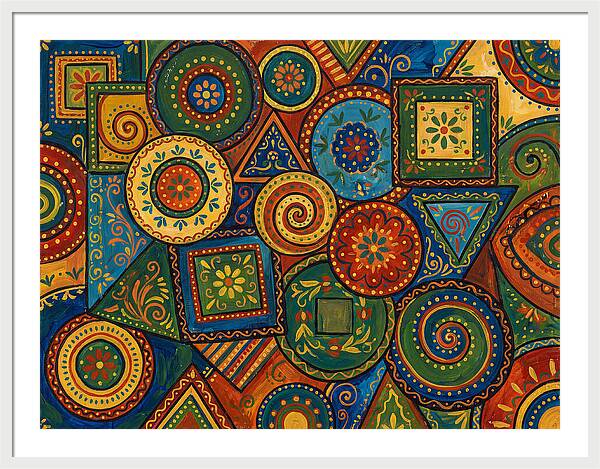 Colorful Folk Geometry Patterns