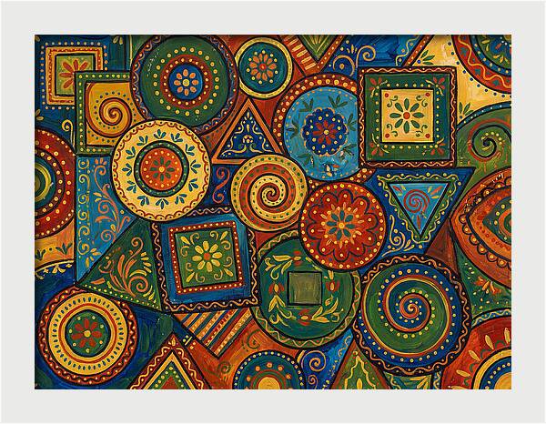 Colorful Folk Geometry Patterns