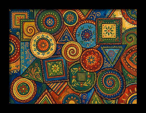 Colorful Folk Geometry Patterns