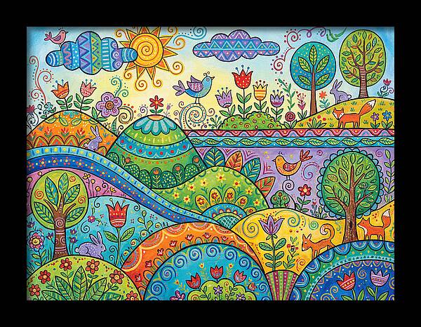 Colorful Folk Landscape