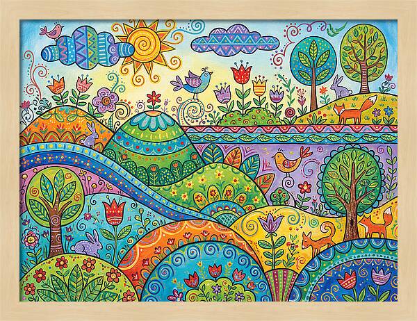 Colorful Folk Landscape