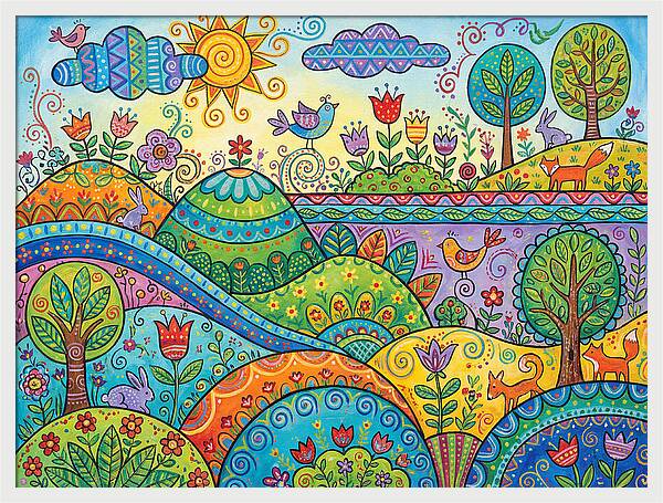 Colorful Folk Landscape