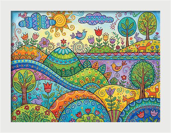 Colorful Folk Landscape