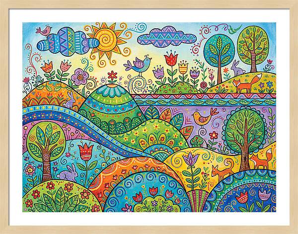 Colorful Folk Landscape