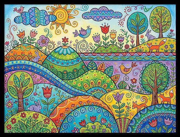 Colorful Folk Landscape