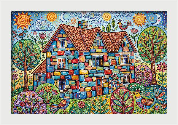Colorful Folk Stone House