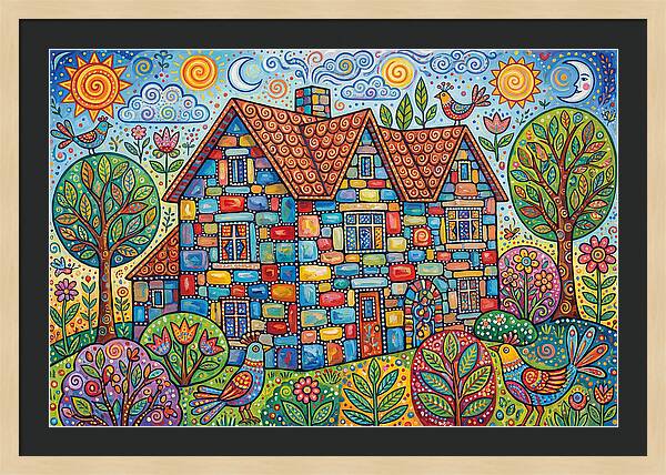 Colorful Folk Stone House