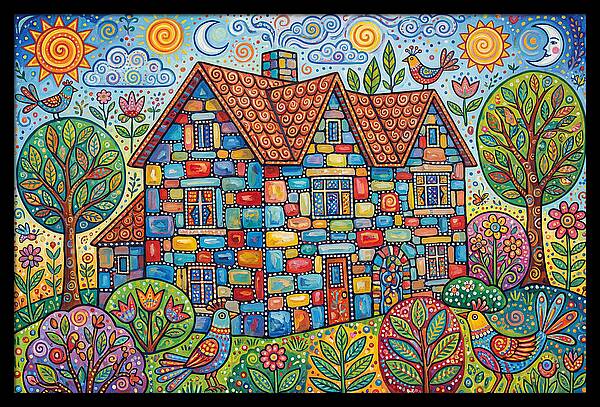 Colorful Folk Stone House