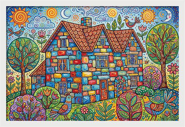 Colorful Folk Stone House