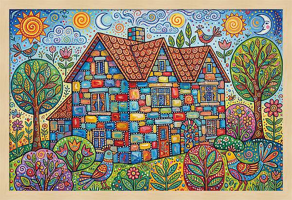 Colorful Folk Stone House