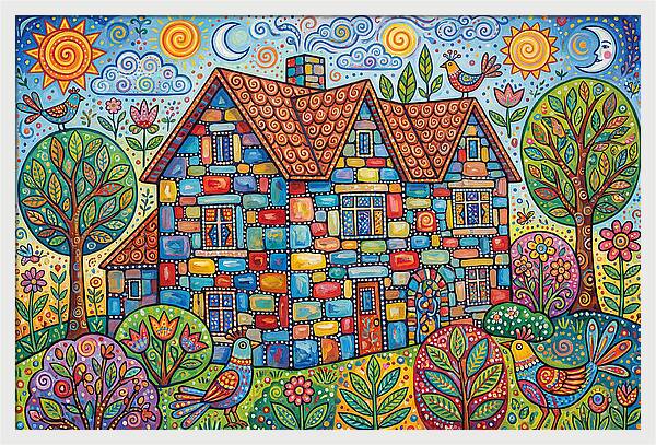 Colorful Folk Stone House