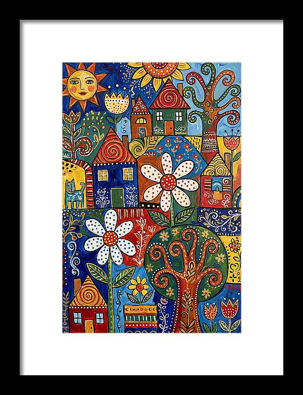 Colorful Folk Village Scene